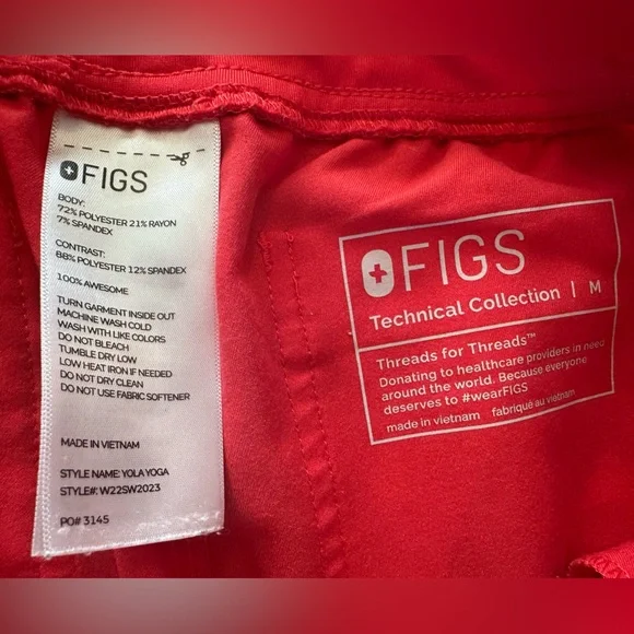 Figs Neon Red Pants - Picture 3 of 5